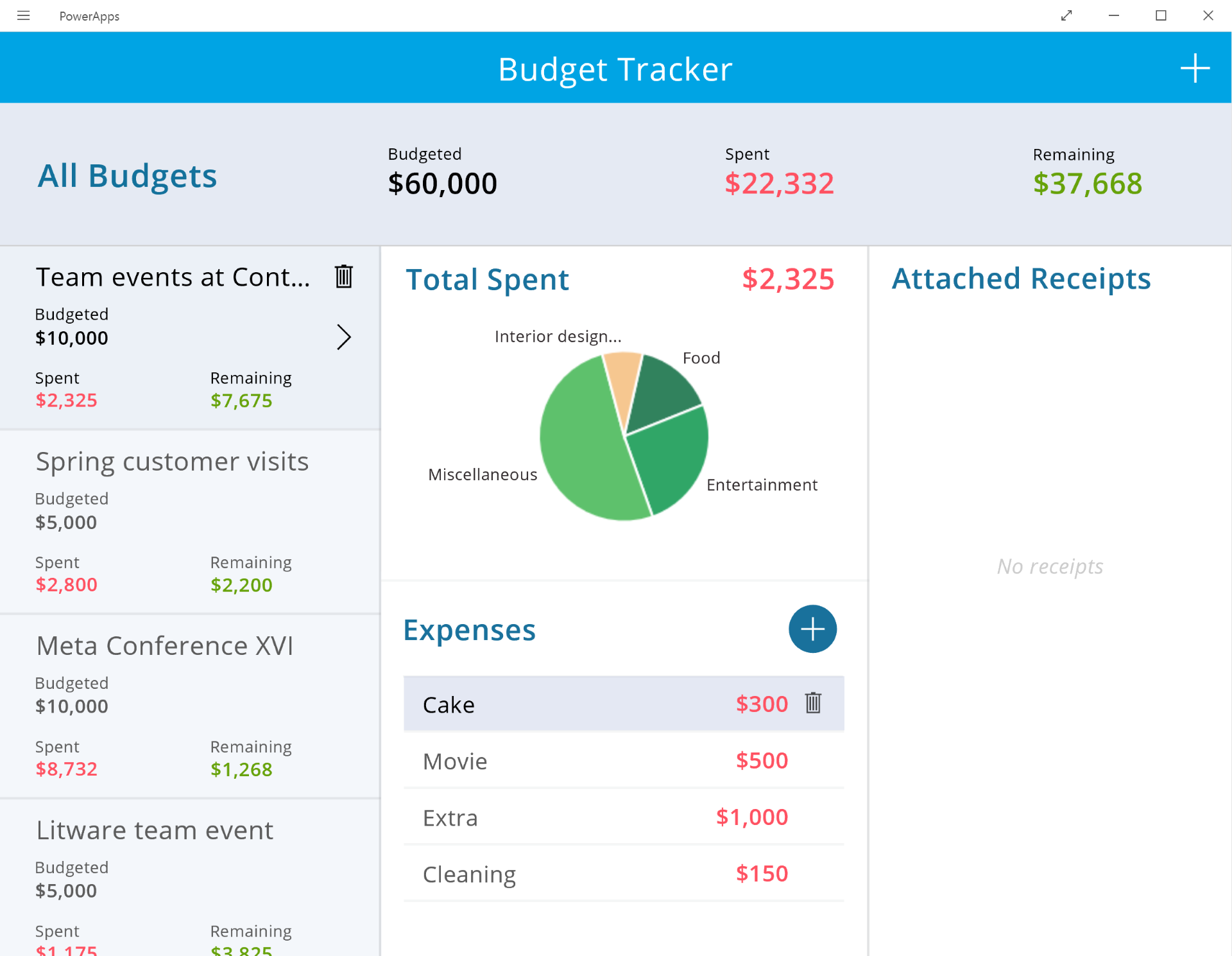 PowerApps Budget Tracker